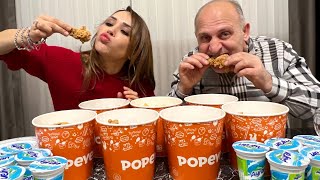 POPEYES ACILI TAVUK YEME YARIŞMASI  İFTAR VLOG [upl. by Slemmer]