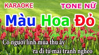 Karaoke Màu Hoa Đỏ Tone Nữ Nhạc Sống gia huy beat [upl. by Panaggio]