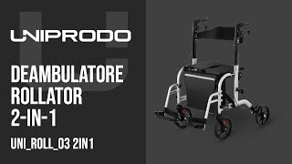 Deambulatore rollator 2in1 Uniprodo UNIROLL03 2IN1  Presentazione del prodotto 10250028 [upl. by Aubrie]