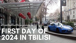 First day of 2024  Experience Tbilisi on January 1st  Walking streets of Georgia [upl. by Armahs]