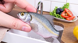 SO DELICIOUS Perfect Miniature Oven Grilled Fish Recipe  ASMR Cooking Mini Food [upl. by Fosdick]