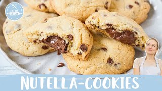 NutellaCookies  Schokokekse mit cremiger Nutella Füllung 🍪  Einfach Backen [upl. by Bailar]