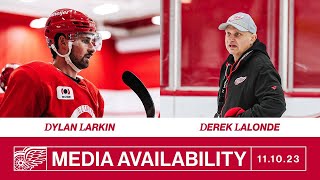 Dylan Larkin Derek Lalonde Practice Media  Nov 10 [upl. by Ashwin]