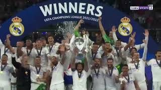 Trophy Ceremony🏆 Real Madrid Win The Champions League  UCL 20212022 [upl. by Rehpotsirhc]