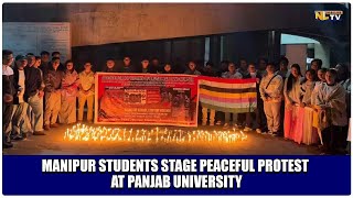 MANIPUR STUDENTS STAGE PEACEFUL PROTEST AT PANJAB UNIVERSITY [upl. by Levi874]