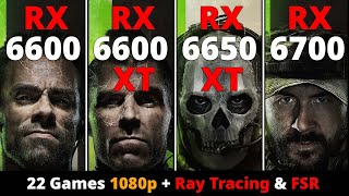 RX 6600 vs RX 6600 XT vs RX 6650 XT vs RX 6700  22 Games 1080p  Ray Tracing amp FSR [upl. by Aimej141]