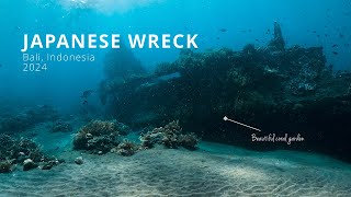 Diving around the Japanese Wreck Bali  Indonesia 2024 [upl. by Ahsikahs]