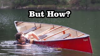 How to get BACK IN when your Canoe tips over SOLO [upl. by Naejeillib83]