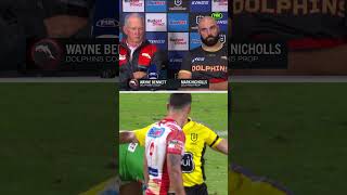 Wayne Bennett was NOT happy about the way this one finished 😤  Fox League  shorts nrl [upl. by Akerue]