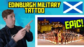 Californian Reacts  The Massed Pipes and Drums  Edinburgh Military Tattoo [upl. by Arremat]