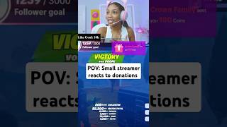 😲SMALL Streamer REACTS to Donations ❤️fortnite shorts [upl. by Neukam208]