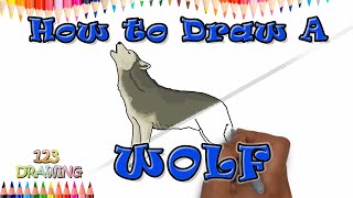 How To Draw a Wolf for kids [upl. by Denby]