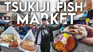 I Went to TSUKIJI FISH MARKET in Japan [upl. by Aerbua]