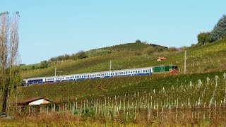 TRENI TURISTICI ITALIANI sulla linea AlbaBra nei pressi di pocapaglia [upl. by Melac]