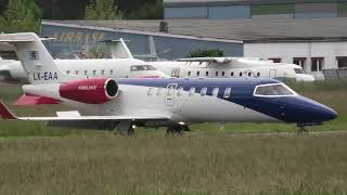 Learjet 45XR LXEAA landing at Bern Airport [upl. by Lydell]