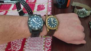 Helson Shark Diver 45 Forged Carbon Fiber SIZE Comparison with 42mm [upl. by Chaudoin]