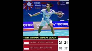 Kalakan Chiko Ginting ke r16 China Open 2024 [upl. by Sherri329]