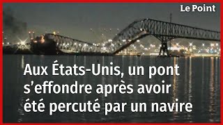 ÉtatsUnis  un pont seffondre après avoir été percuté par un navire [upl. by Gerik]