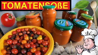 Eigene Tomatensoße einkochen 🍅🍀 Tomatensauce einmachen Rezept ohne Schälen tomaten tomatensoße [upl. by Nevil]