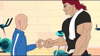 Yujiro Hanma VS One Punch Man Saitama Fan Animation [upl. by Jeggar]