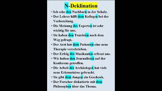 NDeklination im Akkusativ Dativ und Genitiv grammatik deutschc1 deutschb2 c1 germangrammar [upl. by Ellehctim647]