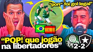 REAÇÕES DA TV ESPANHOLA CHOCADA COM PALMEIRAS 2 x 2 BOTAFOGO [upl. by Forest]