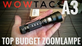 Wowtac A3 Review  XPG2  600 Lumen  USB Ladefunktion  Preiswerte Zoomlampe [upl. by Aimej]