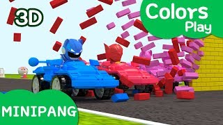 Learn colors with Miniforce  Colors Play  Car racing battle  MiniPang TV 3D Play [upl. by Aidroc906]