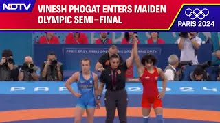 Vinesh Phogat  Star Grappler Vinesh Phogat Enters Maiden Olympic SemiFinal [upl. by Peednus]