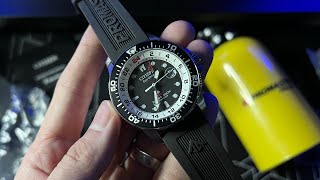 Citizen Eco Drive GMT Divers 200m Titanium Super Promaster BJ7110 Watch Unboxing [upl. by Huttan867]