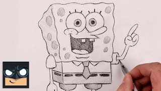 How To Draw Spongebob Squarepants  Beginner Sketch Tutorial [upl. by Saber]