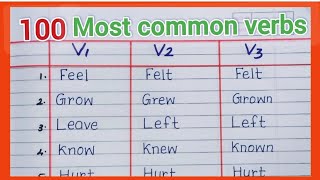 Important 100 Regular and irregular verbs v1v2v3 forms [upl. by Domella269]