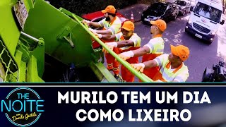 Murilo tem um dia como lixeiro  The Noite 020718 [upl. by Hazem]