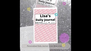 Personalized Daily Journal  Lisa Blue cover shorts [upl. by Ck]