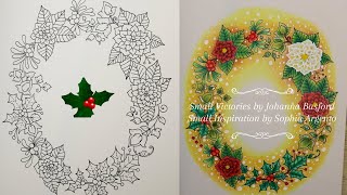 Johanna BasfordSmall Victories Coloring Christmas Wreath [upl. by Epperson]