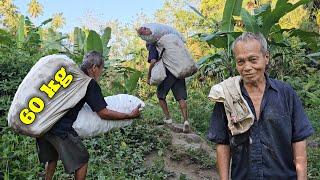 Its very sad this 70 year old grandfather works as a 60 kg load carrier on a steep road [upl. by Alakam335]