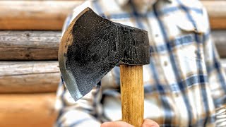 TESTING The Weirdest Axe Ever For Log Cabin [upl. by Adnilec655]