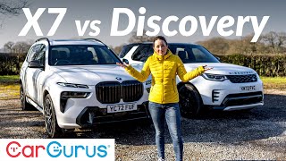 BMW X7 vs Land Rover Discovery 7seat luxury SUVs headtohead [upl. by Nami]