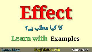 Effect Meaning in Urdu [upl. by Notsirb]