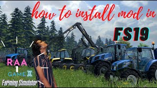 How to install Fs19 mod  how to unlimited money in Fs19  fs 19 games helps [upl. by Sirtimed]