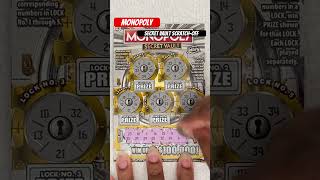 Florida Lottery  Monopoly Secret Vault  ScratchOff🔐🔐🤑🤑 [upl. by Kowal327]