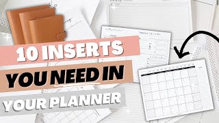 10 MUST HAVE Planner Inserts You NEED In Your Planner [upl. by Aynik]