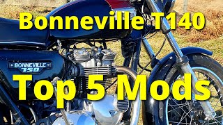 Triumph Bonneville T140 My Top 5 Mods [upl. by Yrnehnhoj88]