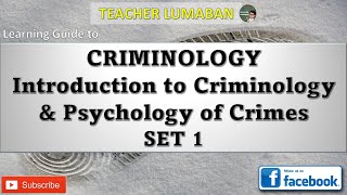 Introduction to Criminology amp Psychology of Crimes SET 1 [upl. by Katya]