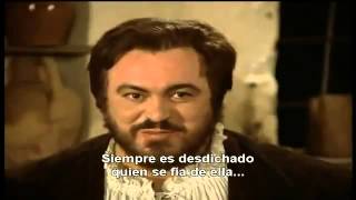 Pavarotti  La Donna e mobile subtitulada Español [upl. by Suivatal]