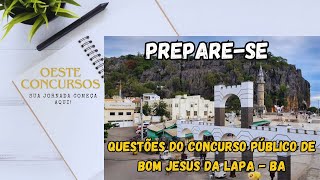 PARTE I QUESTÕES COMENTADAS CONCURSO PÚBLICO DE BOM JESUS DA LAPA  BAHIA  2024 [upl. by Narad]