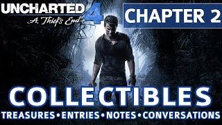 Uncharted 4  Chapter 2 All Collectible Locations Treasures Journal Entries Notes Conversations [upl. by Ennaitsirk]