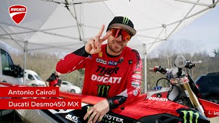 Antonio Cairoli on the new Ducati Desmo450 MX [upl. by Adierf]