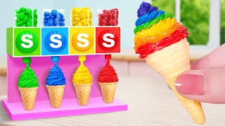 🌈Beautiful Rainbow Ice Cream Recipe🍦Top Sweet Miniature Rainbow Ice Cream Ideas💕 [upl. by Law182]