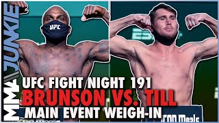 Derek Brunson vs Darren Till weighin highlights  UFC Fight Night 191 [upl. by Boni]